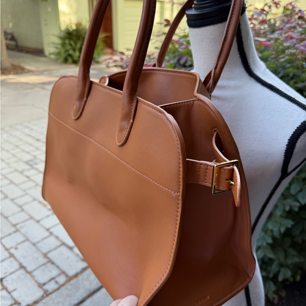 Elegant Faux Row Tan Leather Handbag (purchased on Amazon)
